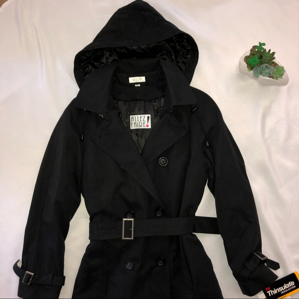 BRAND NEW!! All black ALLEZ FAIRE trench coat